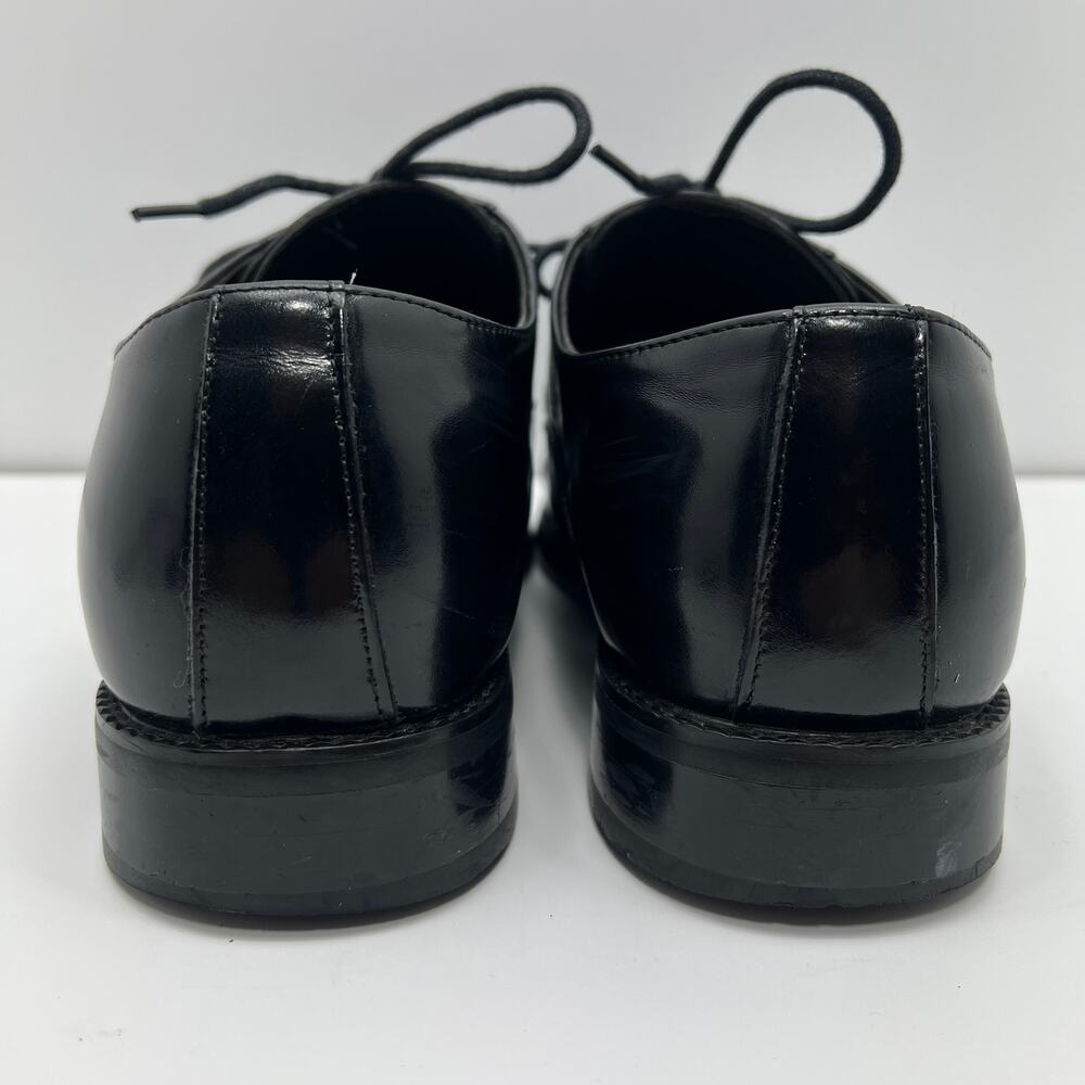 Derby Mens 7.5 Dress Shoes Giorgio Venturi Black Leather Upper - Picture 3 of 8
